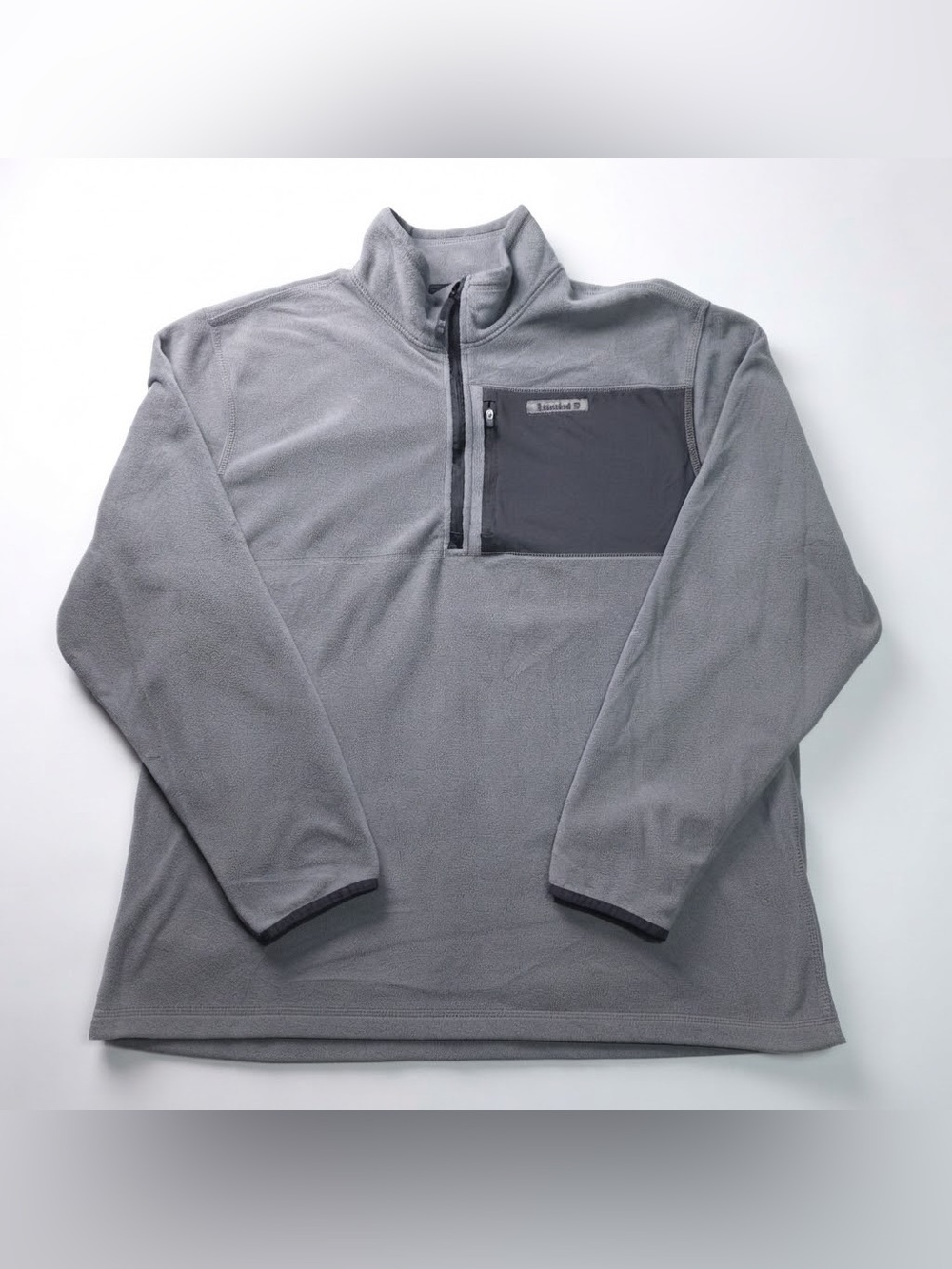 Timberland 1/4 Zip Fleece Pullover Mens XL Gray Pocket Jacket EUC